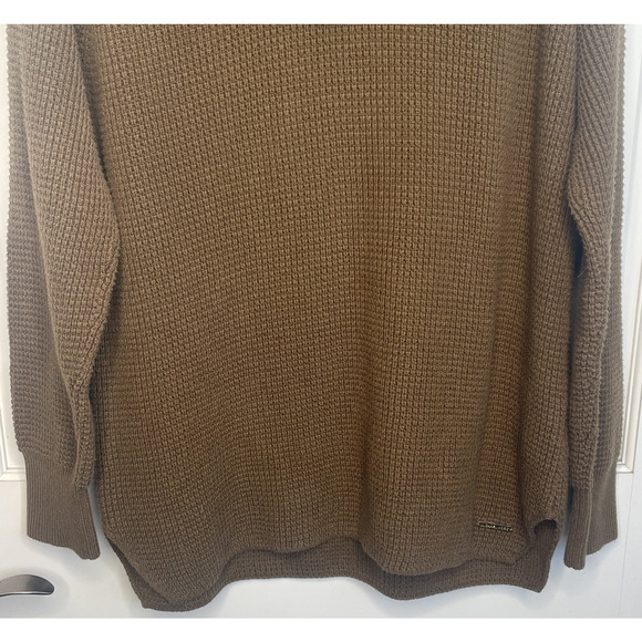 Michael Kors Women's Waffle Knit Cowl Neck Sweater Sz L Long Sleeve Cozy Modern - Picture 3 of 13